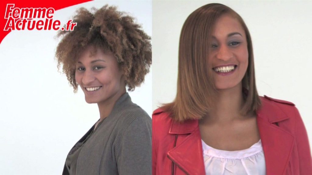 Lissage cheveux frisés femme - Salon making of
